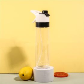 Spray Water Bottle For Girls Outdoor Sport Fitness Water Cup Large Capacity Spray Bottle Drinkware Travel Bottles Kitchen Gadgets (Color: TRITAN black)