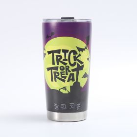 Customized Creative 304 Stainless Steel Insulated Mug, 3D-Printed Beer Cup, Halloween Large-Capacity 20oz Car Tumbler (Color: Purple)