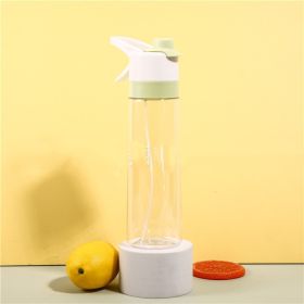Spray Water Bottle For Girls Outdoor Sport Fitness Water Cup Large Capacity Spray Bottle Drinkware Travel Bottles Kitchen Gadgets (Color: TRITAN green)