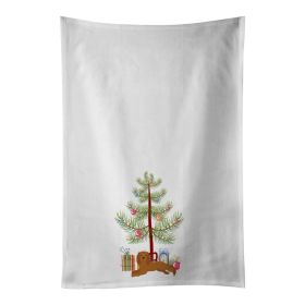 NEW Ruby Cavalier King Charles Spaniel Christmas Tree Kitchen Towel Set of 2 White Dish Towels Decorative Bathroom Hand towel for Hand, Face, Hai (Option: Default)